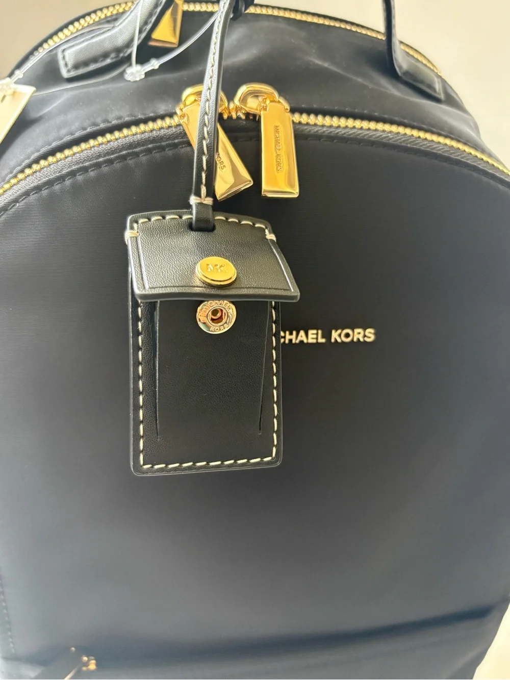 Michael Kors Sable Large Nylon Backpack Black/Gold  Brand New With Tag